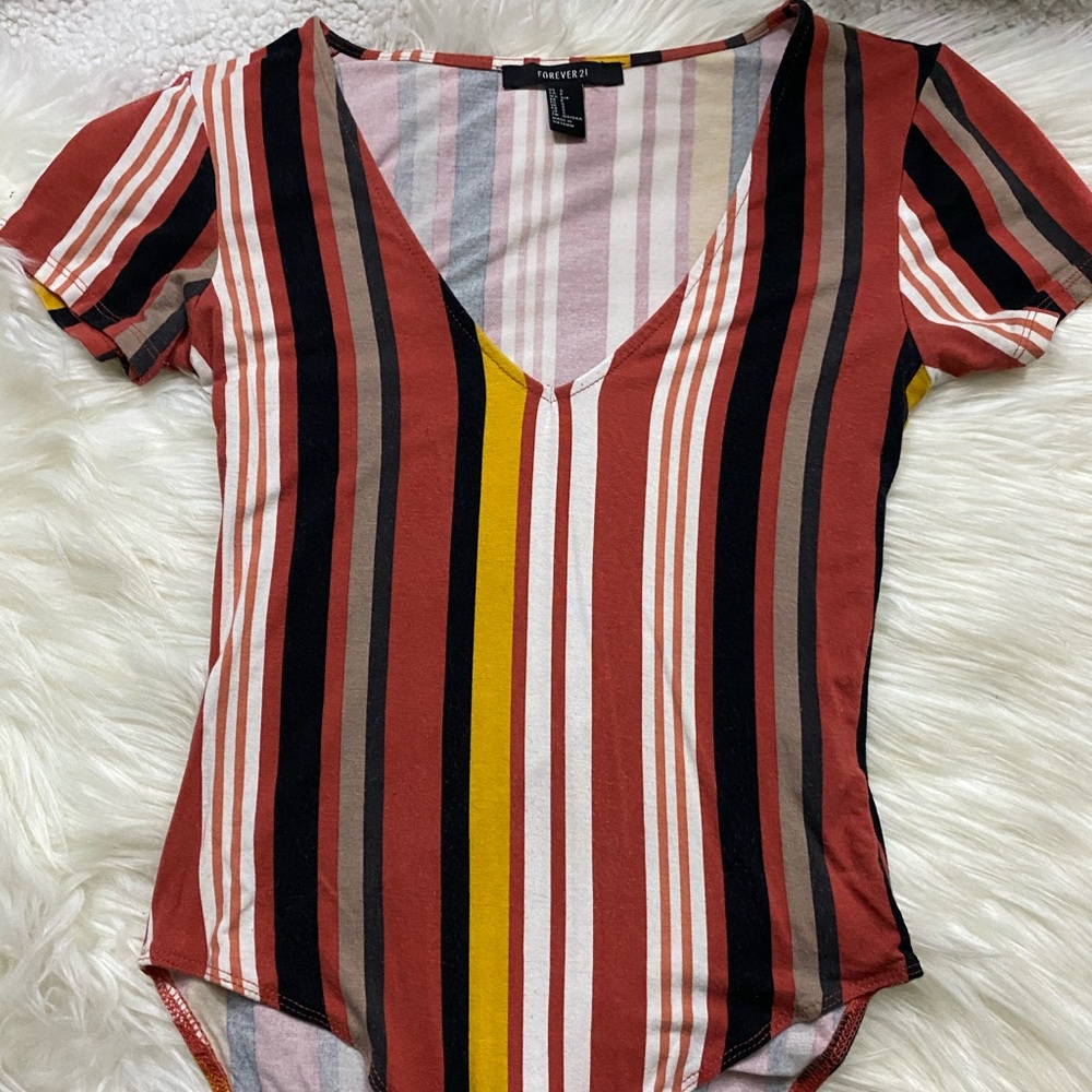 striped body suit